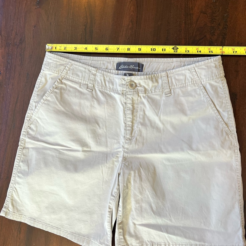 Eddie Bauer Women's Light Cream Chino Bermuda Shorts
